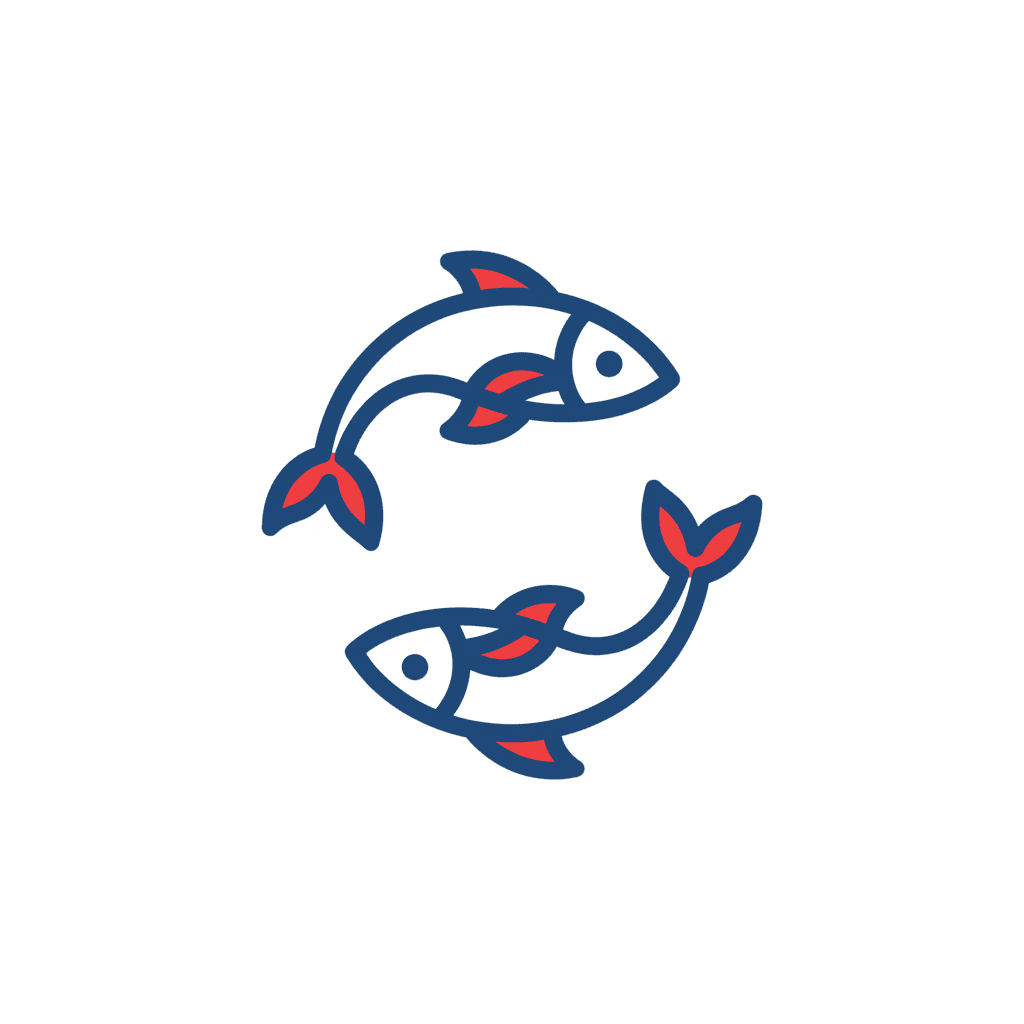 Ilustración del signo zodiacal Piscis